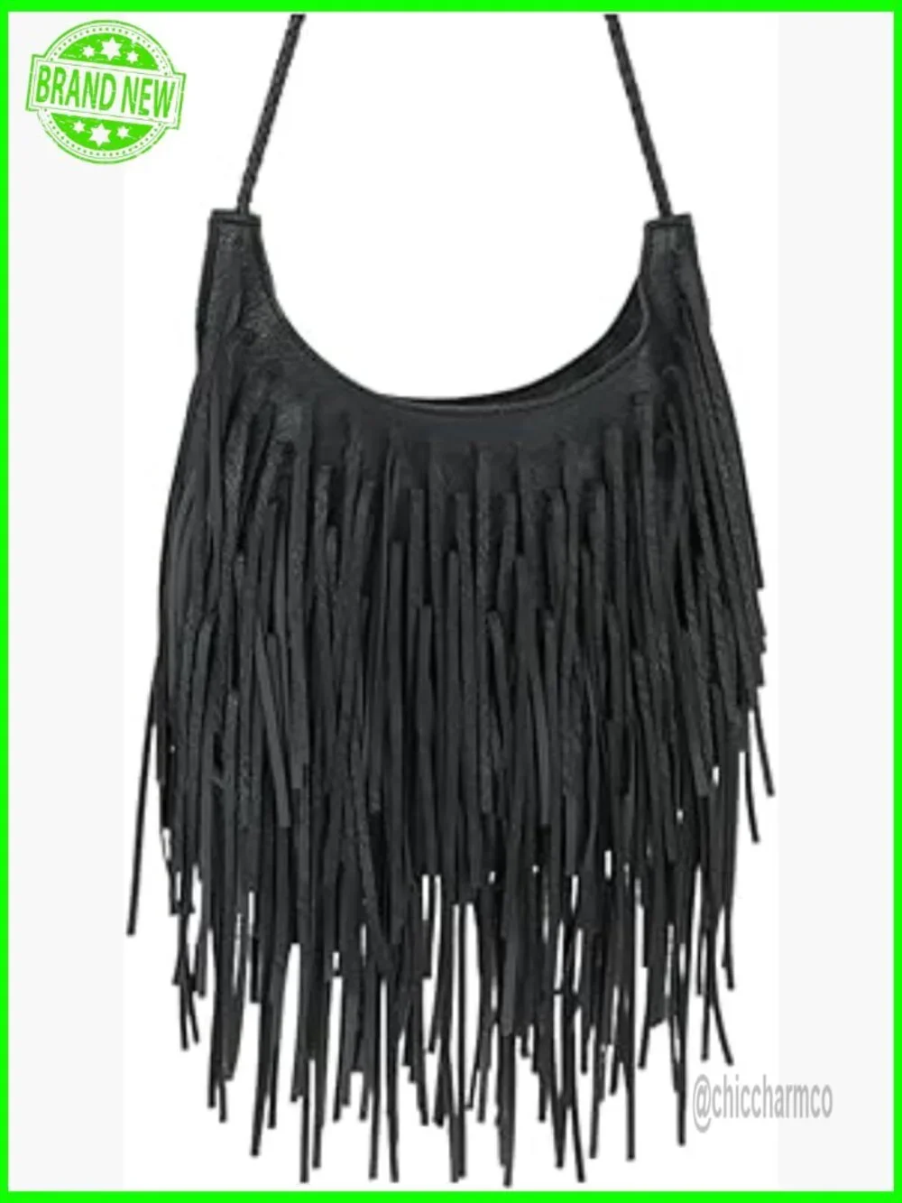 Leather Fringe Crossbody Purse Boho Western Hobo Bag Women's Accessory